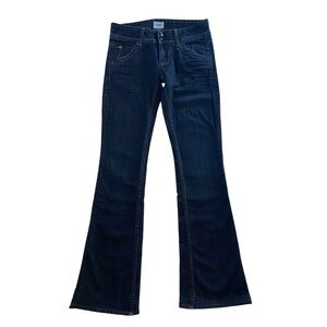 HUDSON Beth Midrise Denim Bootcut Jeans Flap Pockets Dark Blue Wash Size 26